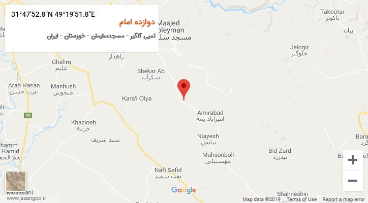 روستای دوازده امام بر روی نقشه