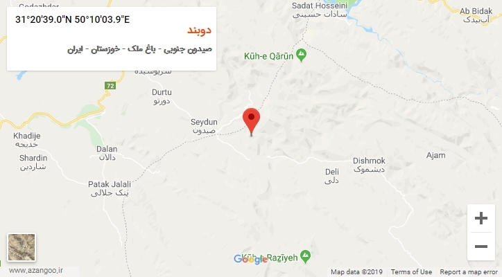 روستای دوبند بر روی نقشه