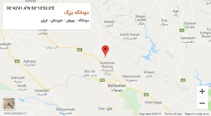 روستای دودانگه بزرگ بر روی نقشه