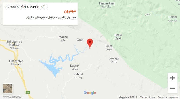 روستای دودرون بر روی نقشه