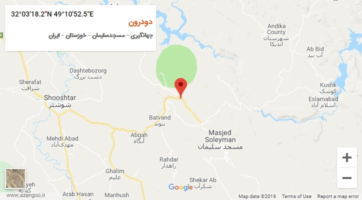 روستای دودرون بر روی نقشه