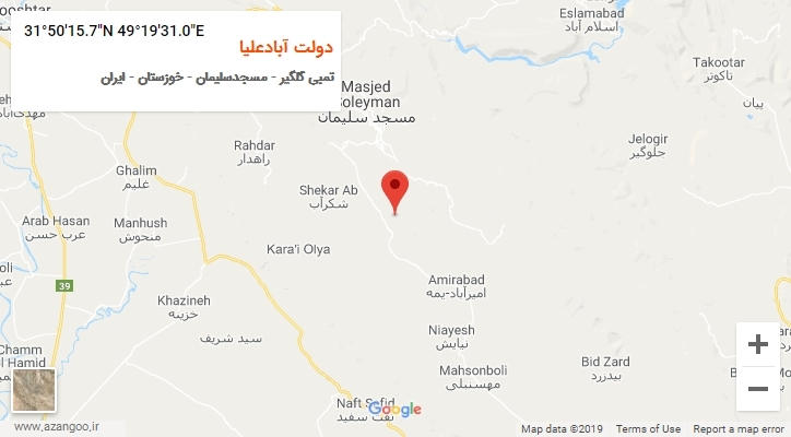 روستای دولت آبادعلیا بر روی نقشه