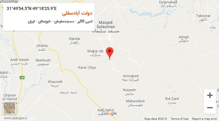 روستای دولت آبادسفلی بر روی نقشه