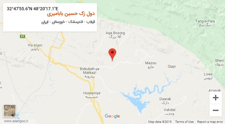 روستای دول زک حسین بابامیری بر روی نقشه