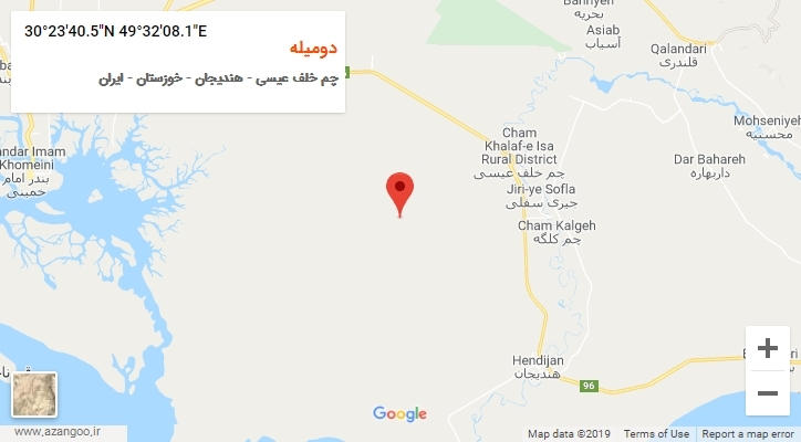 روستای دومیله بر روی نقشه
