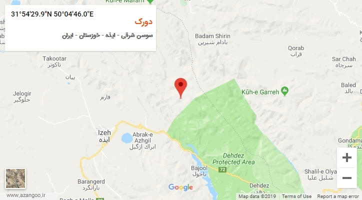 روستای دورک بر روی نقشه