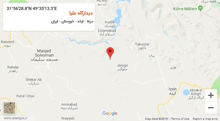 روستای دیدارگاه علیا بر روی نقشه
