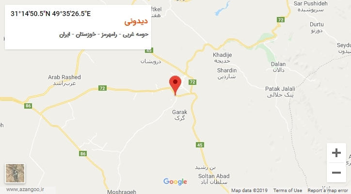 روستای دیدونی بر روی نقشه