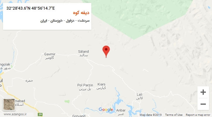روستای دیفه کوه بر روی نقشه