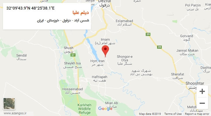 روستای دیلم علیا بر روی نقشه