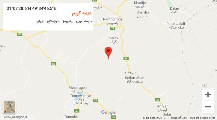 روستای دیمه کریم بر روی نقشه