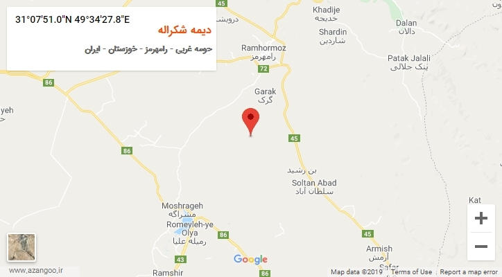 روستای دیمه شکراله بر روی نقشه