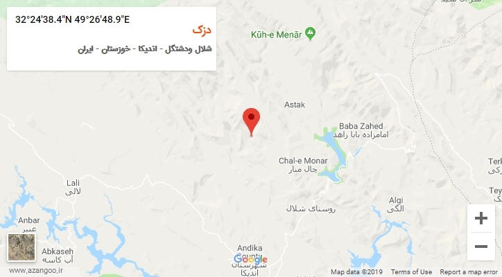 روستای دزک بر روی نقشه
