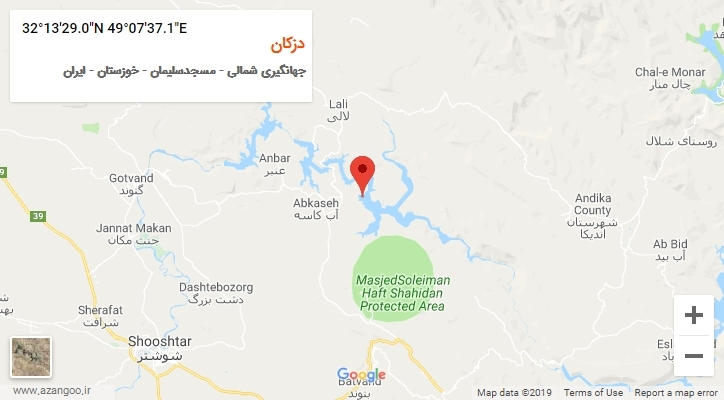 روستای دزکان بر روی نقشه