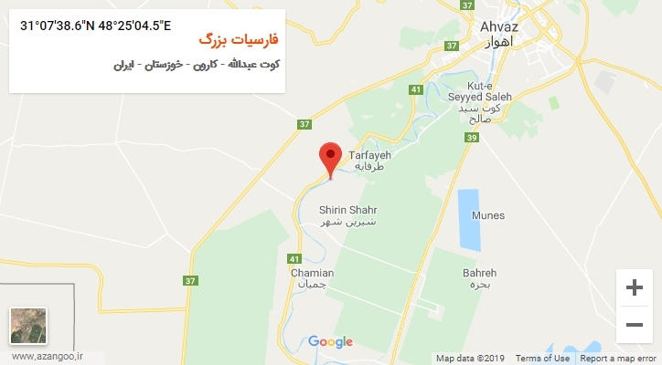 روستای فارسیات بزرگ بر روی نقشه