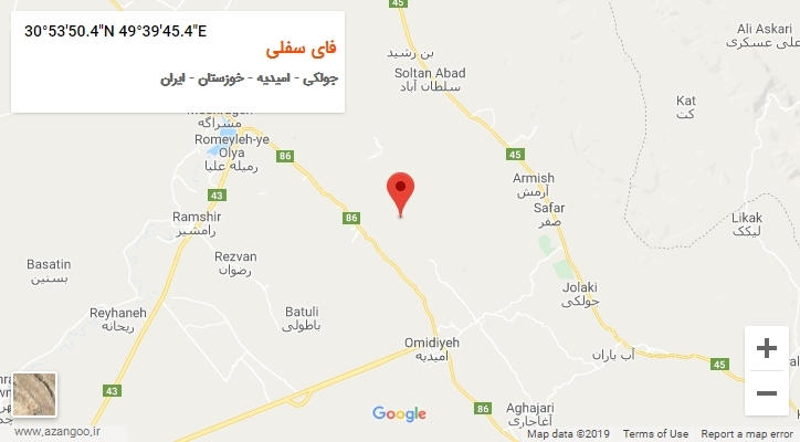 روستای فای سفلی بر روی نقشه