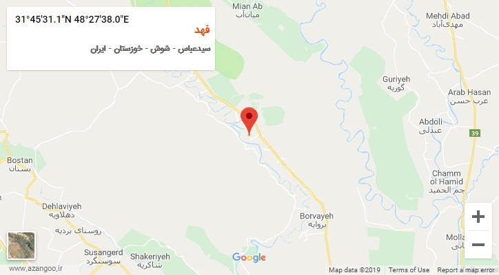روستای فهد بر روی نقشه