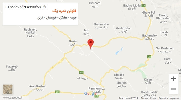 روستای فلوتن نمره یک بر روی نقشه
