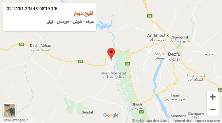 روستای فلیج دونار بر روی نقشه