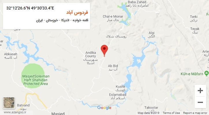 روستای فردوس آباد بر روی نقشه