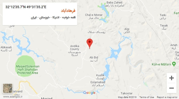 روستای فرهادآباد بر روی نقشه