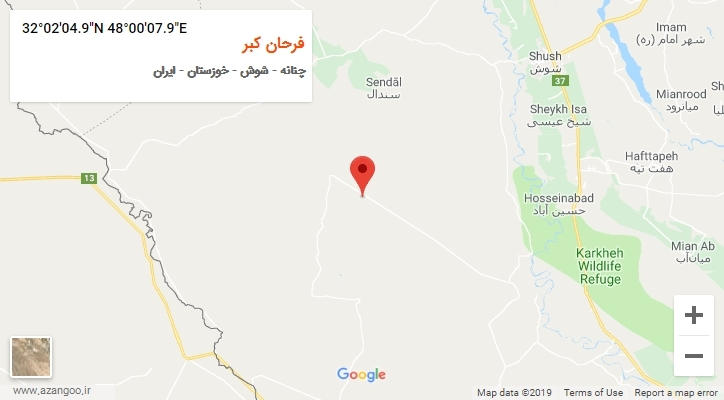 روستای فرحان کبر بر روی نقشه