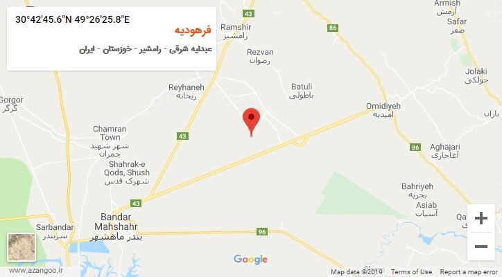 روستای فرهودیه بر روی نقشه