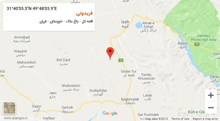 روستای فریدونی بر روی نقشه