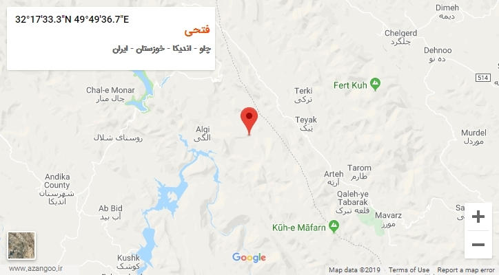 روستای فتحی بر روی نقشه