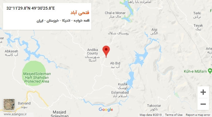 روستای فتحی آباد بر روی نقشه