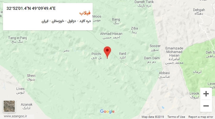 روستای فیلاب بر روی نقشه