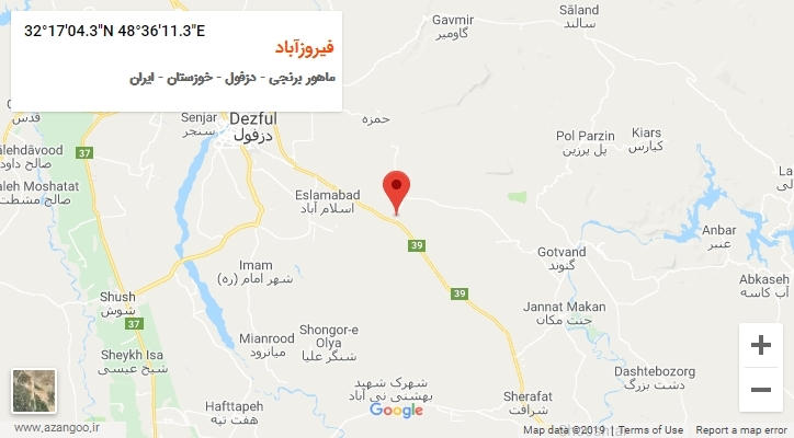 روستای فیروزآباد بر روی نقشه