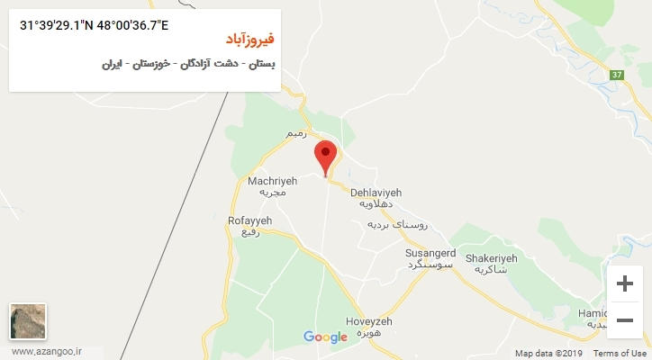 روستای فیروزآباد بر روی نقشه