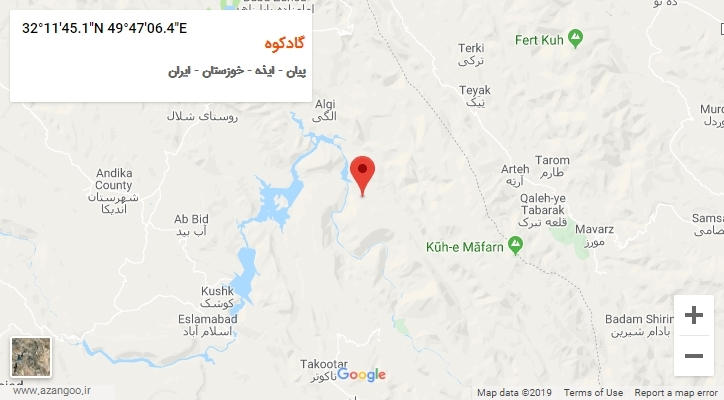 روستای گادکوه بر روی نقشه