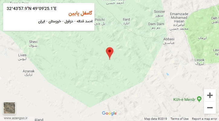 روستای گامغل پایین بر روی نقشه
