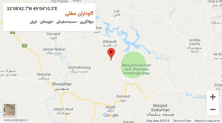 روستای گاوداران سفلی بر روی نقشه