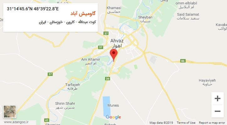 روستای گاومیش آباد بر روی نقشه