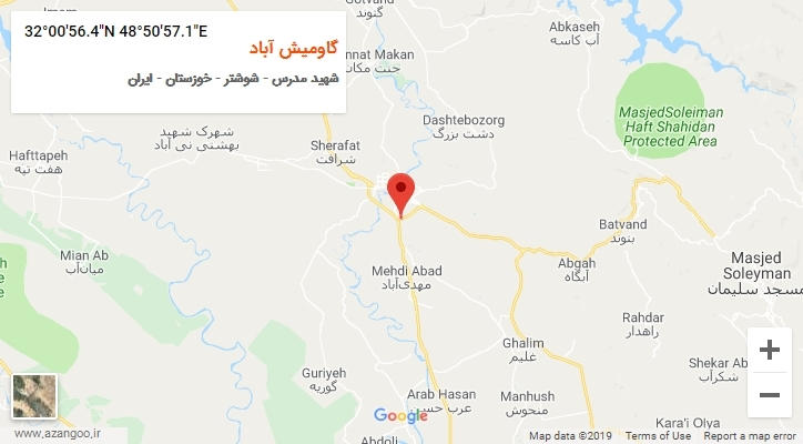 روستای گاومیش آباد بر روی نقشه