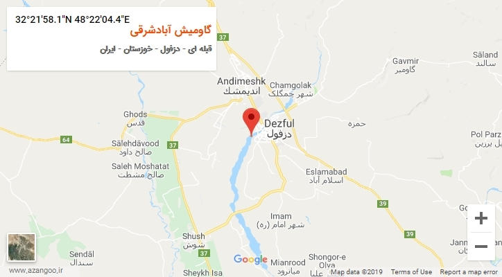 روستای گاومیش آبادشرقی بر روی نقشه