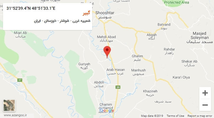 روستای گبیر بر روی نقشه
