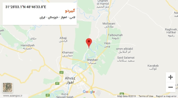 روستای گبیردو بر روی نقشه