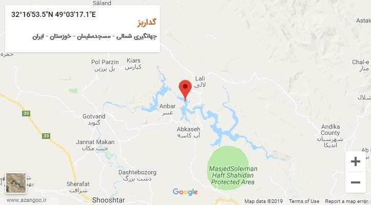 روستای گداربز بر روی نقشه