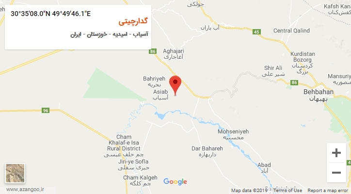 روستای گدارچیتی بر روی نقشه