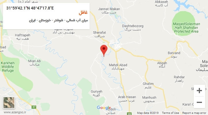 روستای غافل بر روی نقشه