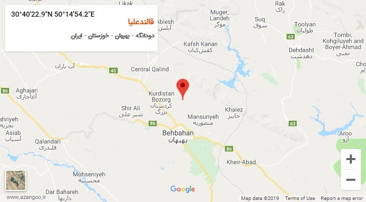 روستای قالندعلیا بر روی نقشه