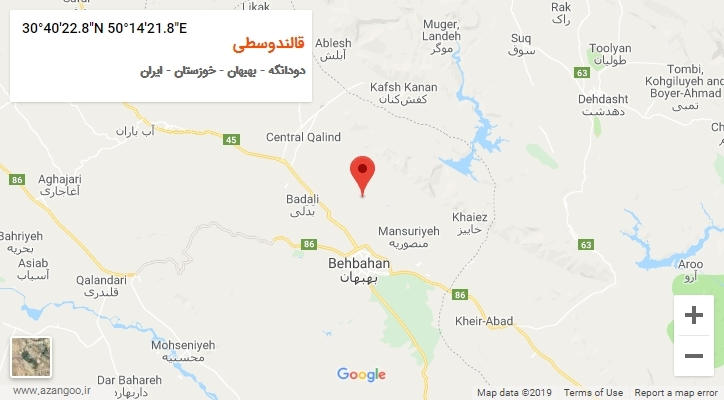 روستای قالندوسطی بر روی نقشه