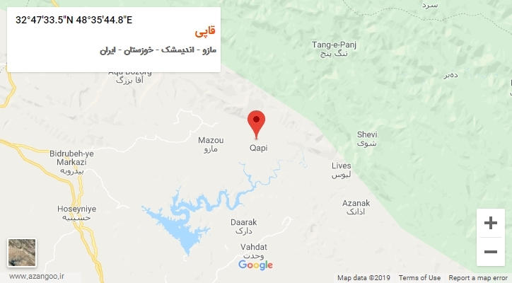 روستای قاپی بر روی نقشه