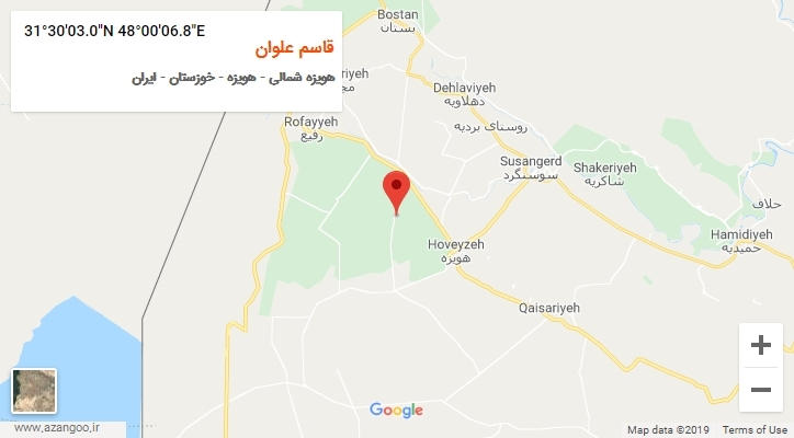 روستای قاسم علوان بر روی نقشه