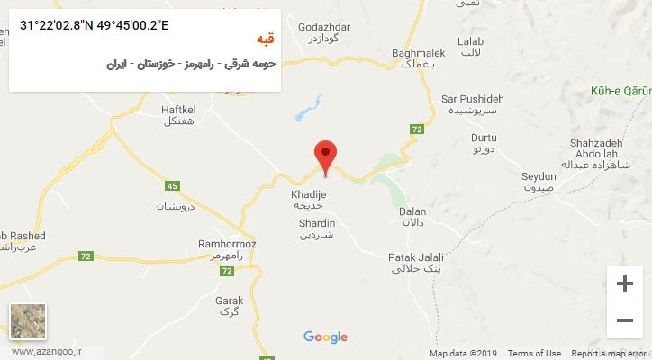 روستای قبه بر روی نقشه