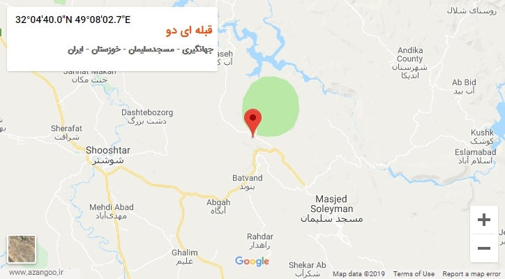 روستای قبله ای دو بر روی نقشه